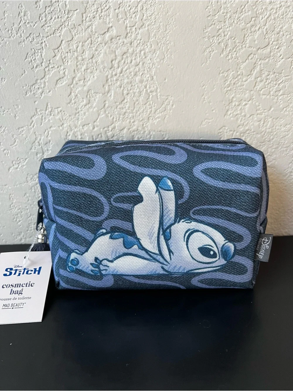 NWT Mad Beauty Disney Stitch Navy Denim Cosmetic Bag